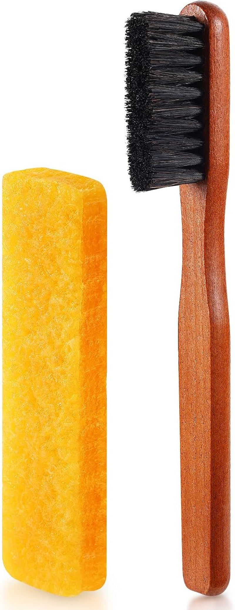 2 Pcs Suede Shoe Brush Nubuck Leather Cleaner Shoes Shine Dauber Crepe Applicators Set with Cleaning Eraser(Brush with Eraser)