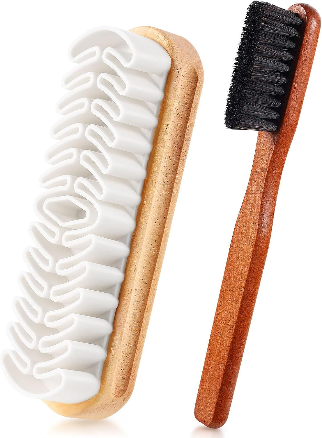 2 Pcs Suede Shoe Brush Nubuck Leather Cleaner Shoes Shine Dauber Crepe Applicators Set with Cleaning Eraser(Brush with Eraser)