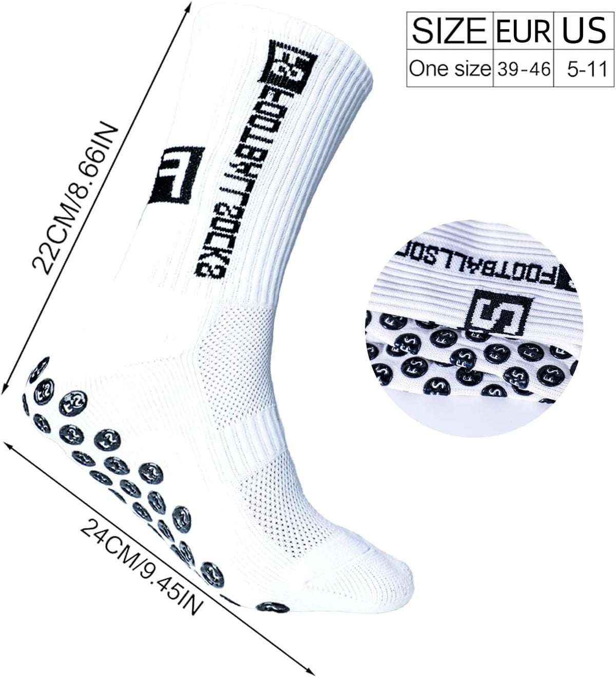 3 Pairs Anti Slip Soccer Socks, Men's grip Socks Soccer Non Skid Ball Socks for Football Basketball Rugby Sports Grip Socks